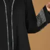 Front Open Black Embroidered Abaya