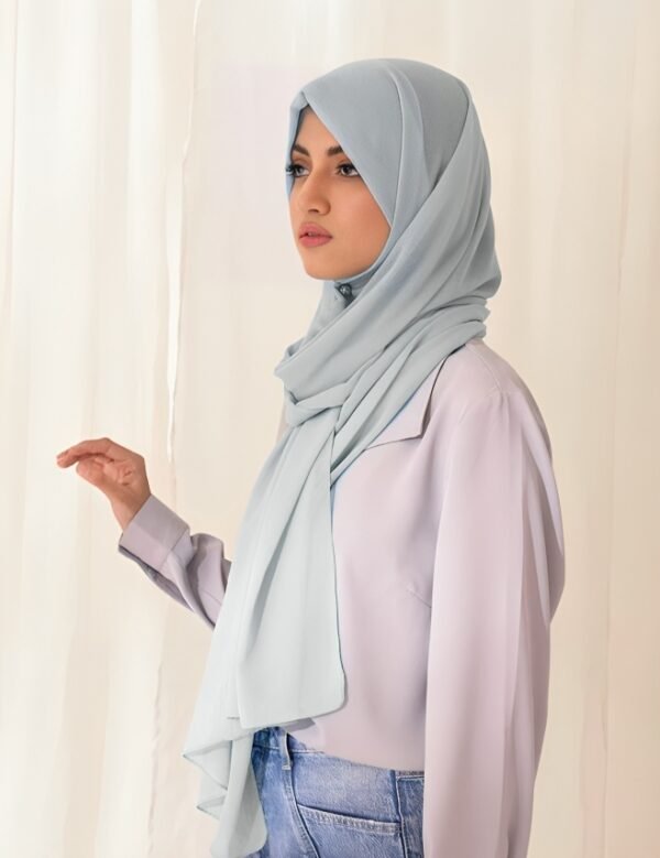 Baby Blue Chiffon Hijab Scarf/Stoler