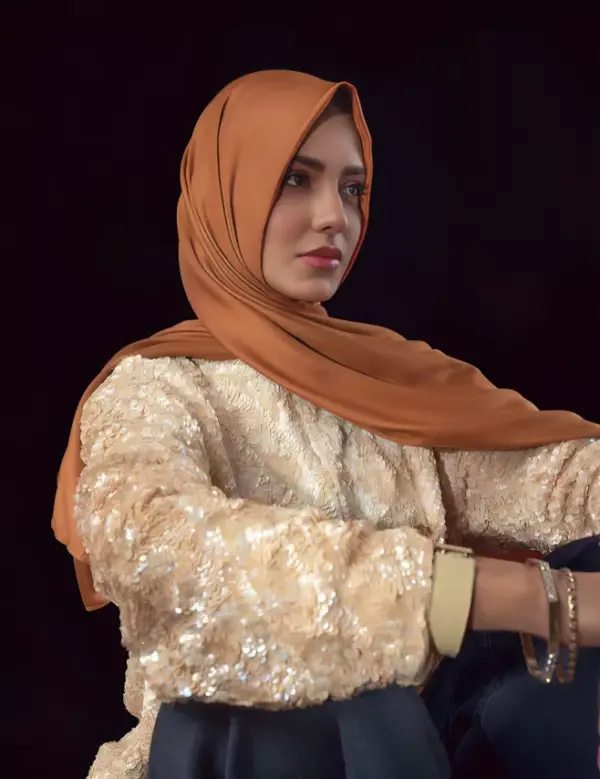 Bronze Satin Silk Hijab/Stoler