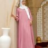 Front Open Pink Abaya