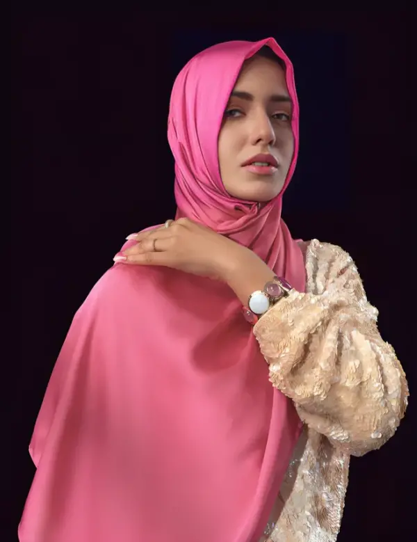 Hot Pink Satin Silk Hijab/Stoler