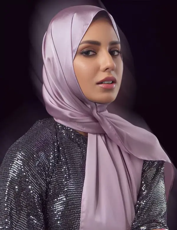 Lavender Satin Silk Hijab/Stoler
