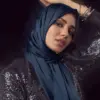 Navy Satin Silk Hijab/Stoler