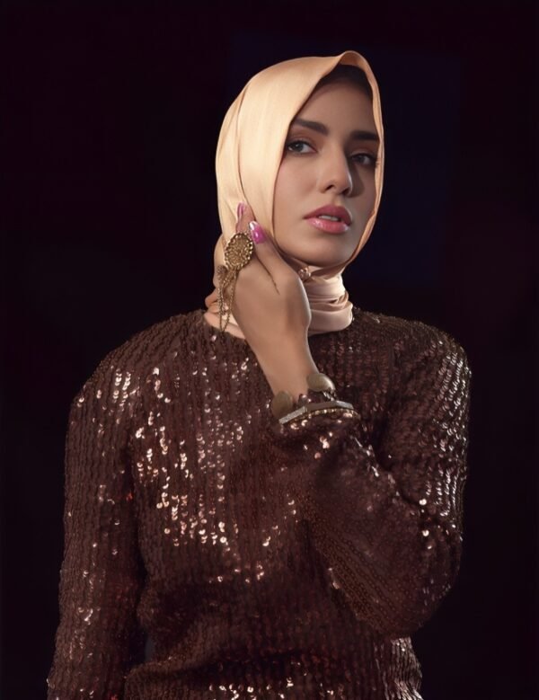 Peach Satin Silk Hijab/Stoler