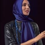 Royal Blue Satin Silk Hijab/Stoler