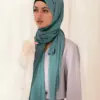 Teal Blue Georgette Hijab Scarf
