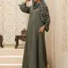 Vintage Style Olive Green Abaya