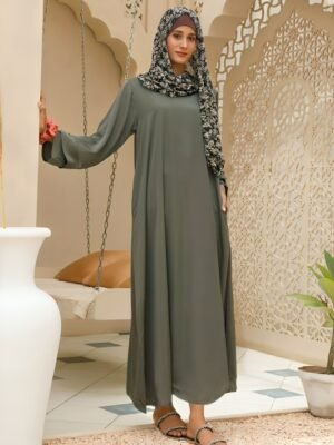Vintage Style Olive Green Abaya