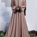 Taupe Front Open Abaya