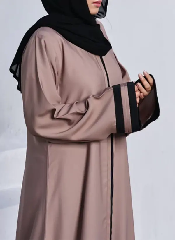 Taupe Front Open Abaya